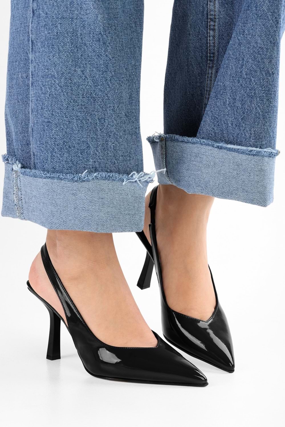 Kadın Floe Siyah Rugan Stiletto