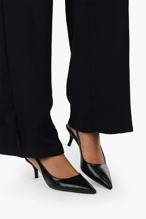 Kadın Kaven Siyah Cilt Mini Topuklu Stiletto