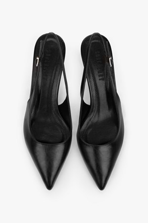 Kadın Kaven Siyah Cilt Mini Topuklu Stiletto