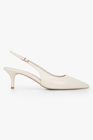 Kadın Kaven Ekru Cilt Mini Topuklu Stiletto