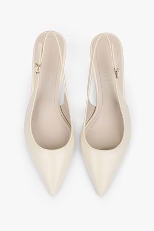 Kadın Kaven Ekru Cilt Mini Topuklu Stiletto