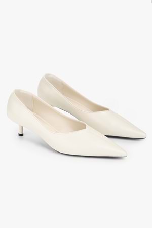 Kadın Rielle Ekru Cilt Mini Topuklu Stiletto