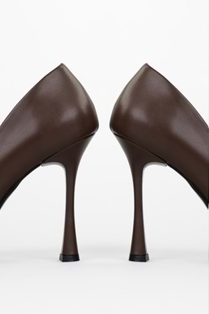Kadın Mags Kahve Cilt Stiletto