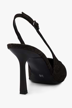 Kadın Vina Kahve Yılan Desenli Stiletto