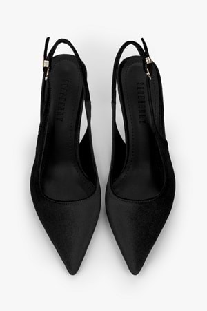 Kadın Hudson Siyah Kadife Gold Tokalı Stiletto