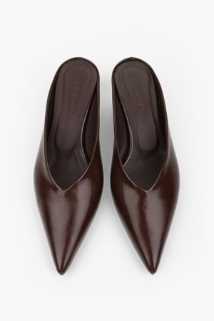 Kadın Alix Kahve Cilt Dolgu Topuklu Stiletto Terlik