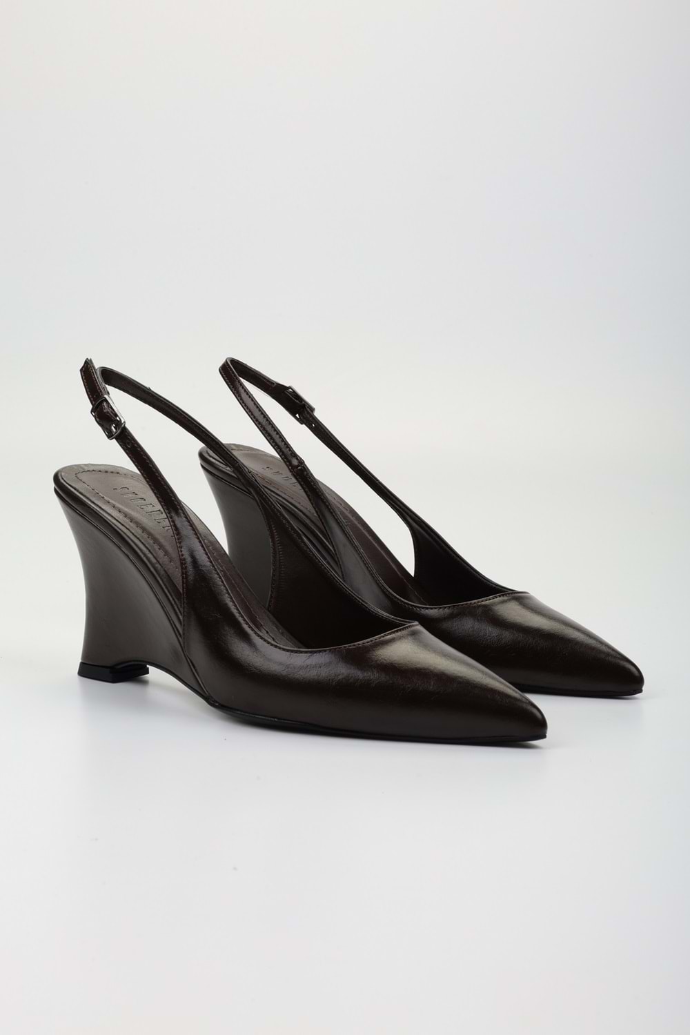 Kadın Gigi Kahve Cilt Dolgu Topuklu Stiletto
