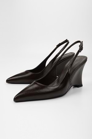 Kadın Gigi Kahve Cilt Dolgu Topuklu Stiletto