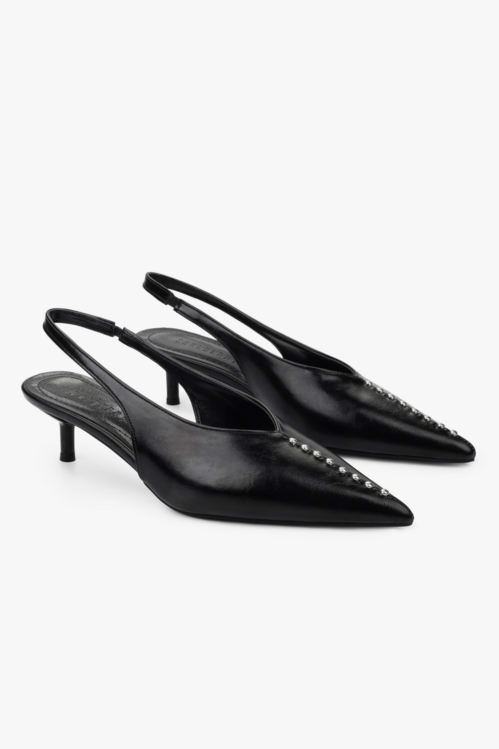 Kadın Roviel Siyah Cilt Trok Detaylı Stiletto