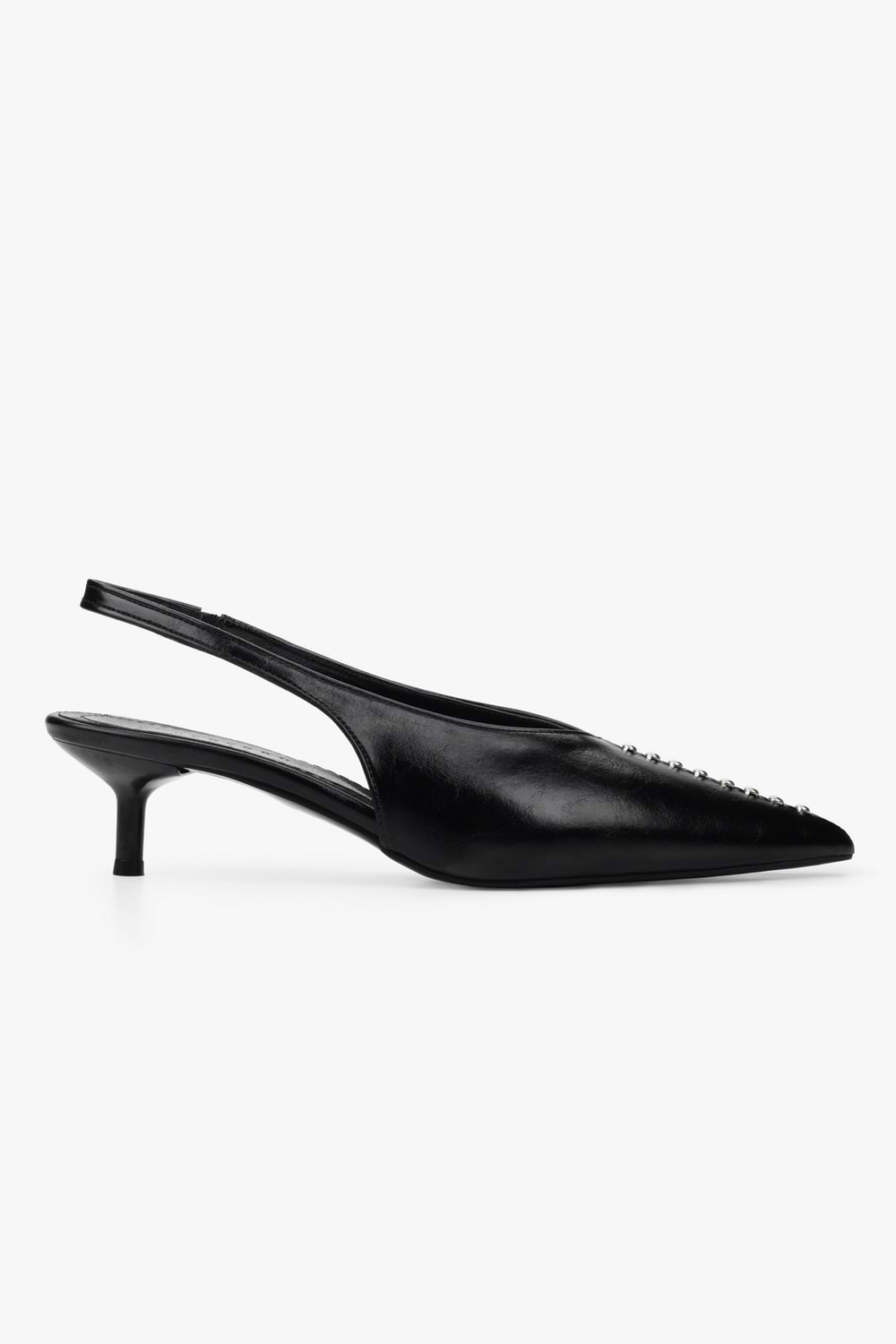 Kadın Roviel Siyah Cilt Trok Detaylı Stiletto
