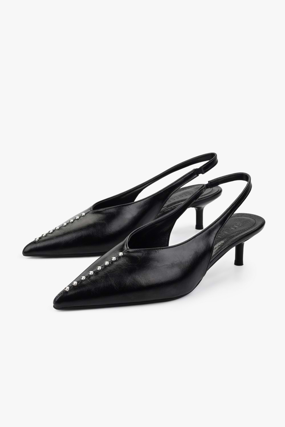 Kadın Roviel Siyah Cilt Trok Detaylı Stiletto