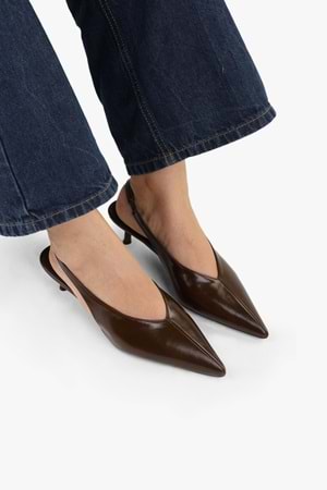 Kadın Mia Kahve Cilt Stiletto