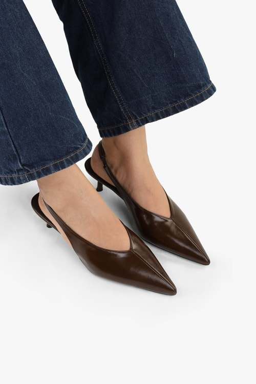 Kadın Mia Kahve Cilt Stiletto