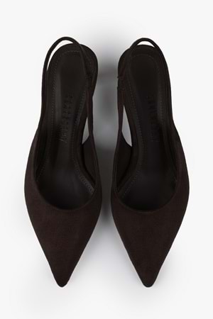 Kadın Peta Acı Kahve Süet Stiletto