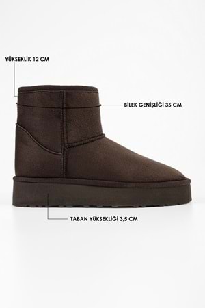 Kadın Uggy Kahve İçi Tüylü Kısa Süet Bot