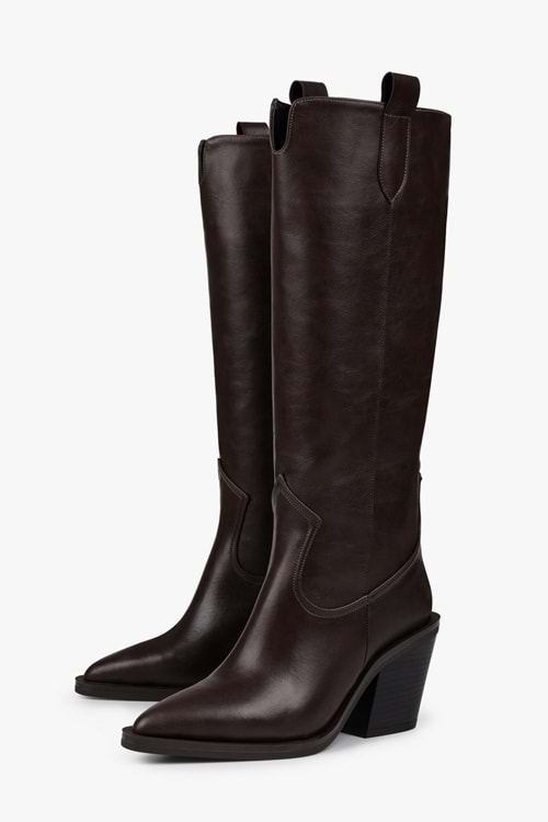 Kadın Nexa Kahve Cilt Kovboy Çizme