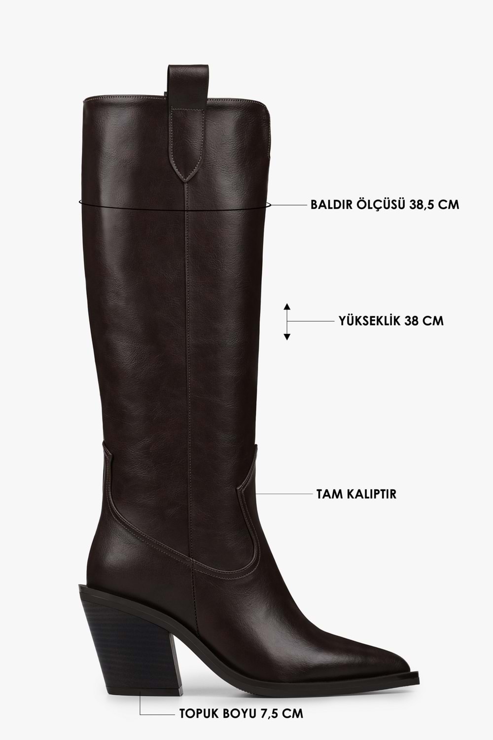 Kadın Nexa Kahve Cilt Kovboy Çizme