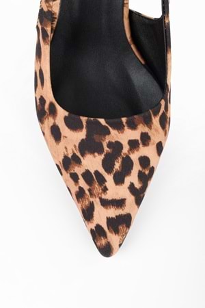 Kadın Anja Leopar Desenli Saten Stiletto