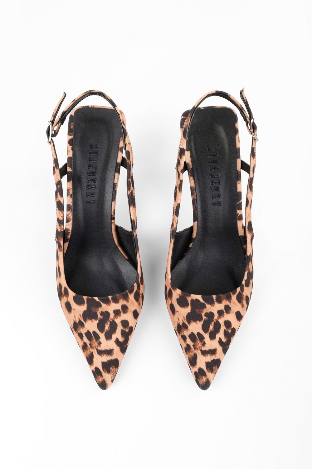 Kadın Anja Leopar Desenli Saten Stiletto
