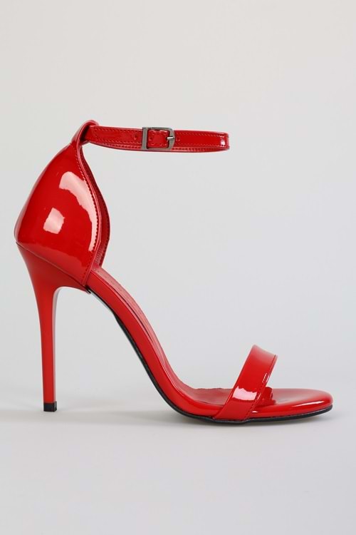 Kadın Lina Kırmızı Rugan Tek Bant Topuklu Ayakkabı