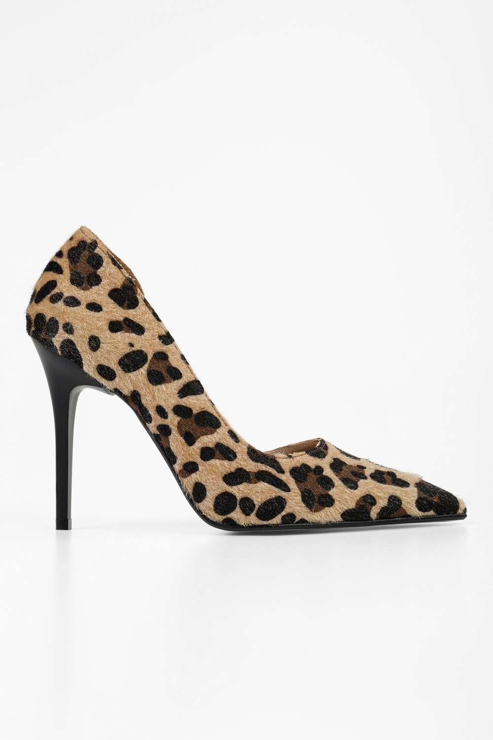 Kadın Massy Leopar Desenli Tüylü Stiletto