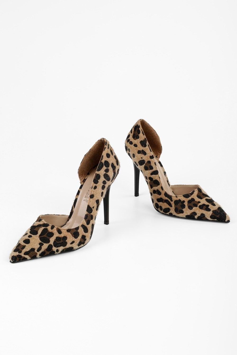 Kadın Massy Leopar Desenli Tüylü Stiletto