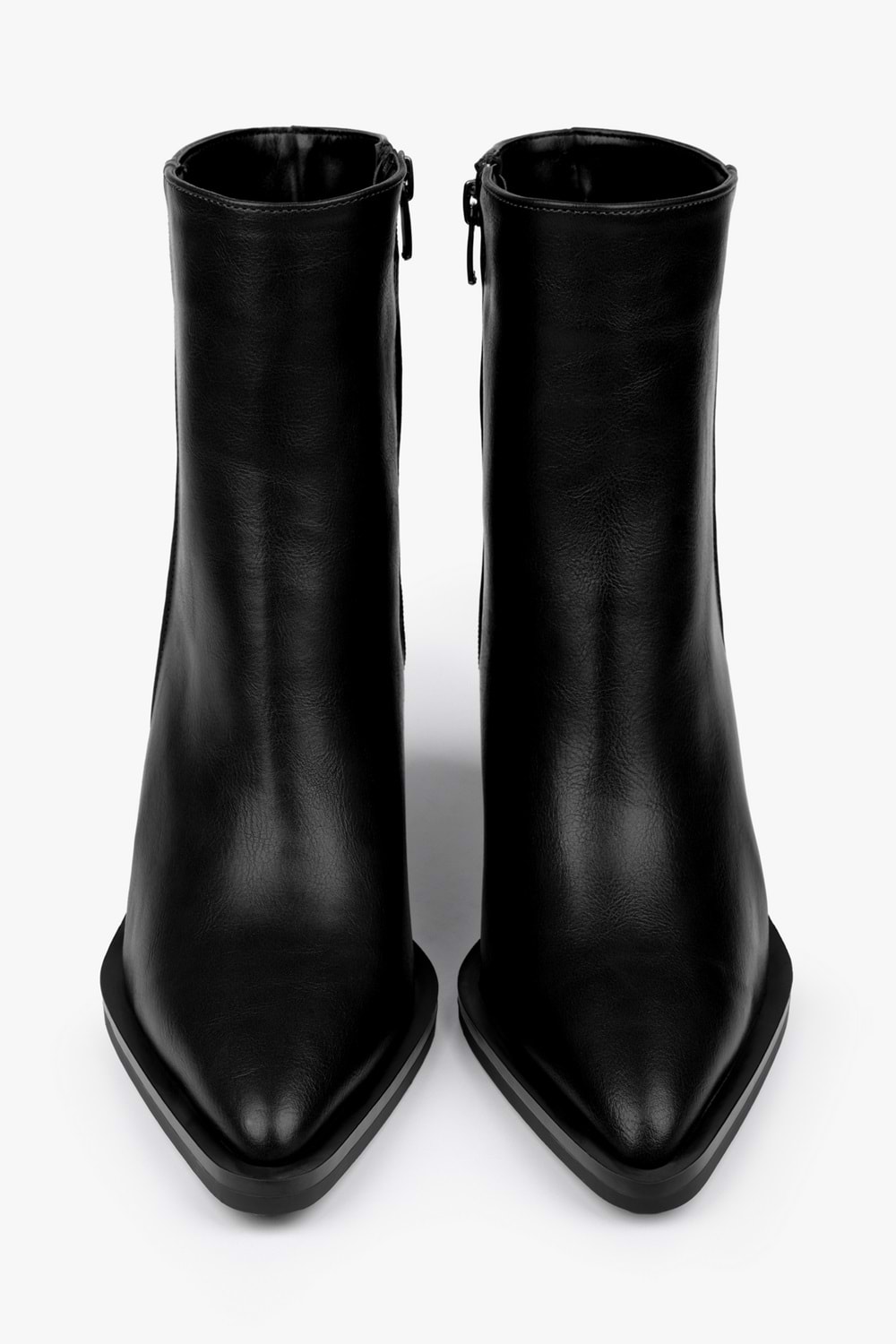 Kadın Mirea Siyah Cilt Kovboy Topuklu Bot