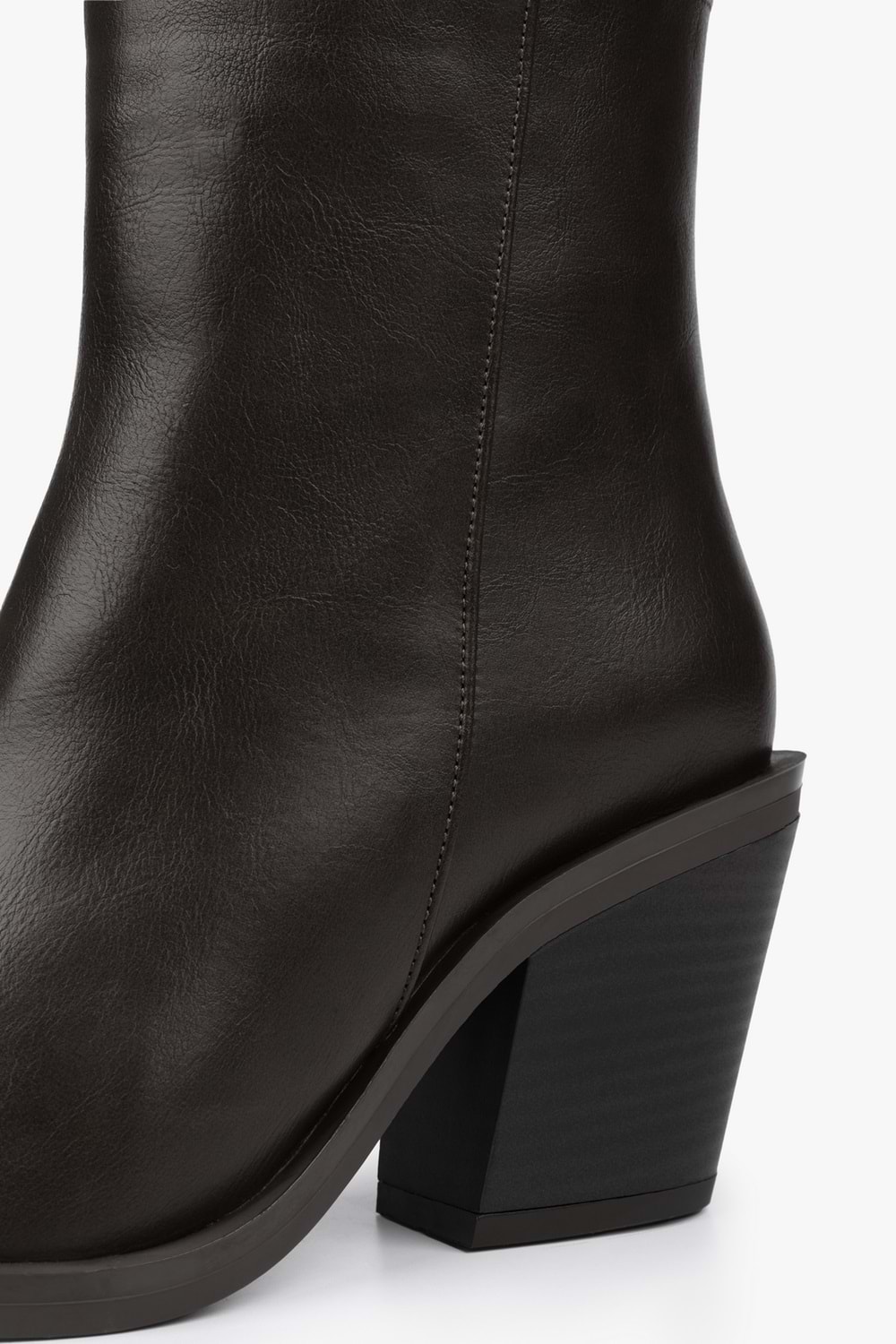 Kadın Mirea Kahve Cilt Kovboy Topuklu Bot