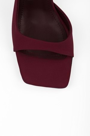 Kadın Sassy Bordo Saten Topuklu Ayakkabı