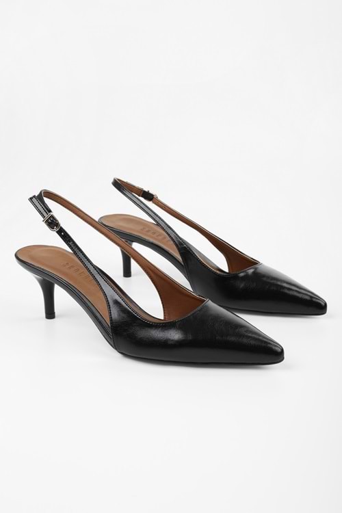 Kadın Estelle Siyah Cilt Stiletto