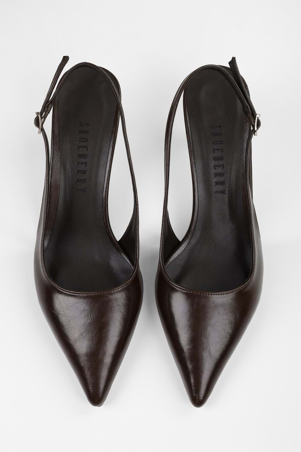 Kadın Estelle Acı Kahve Cilt Stiletto