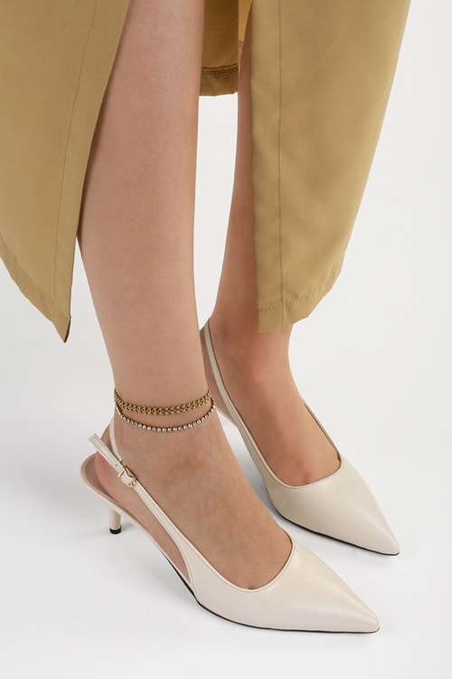 Kadın Estelle Ekru Cilt Stiletto