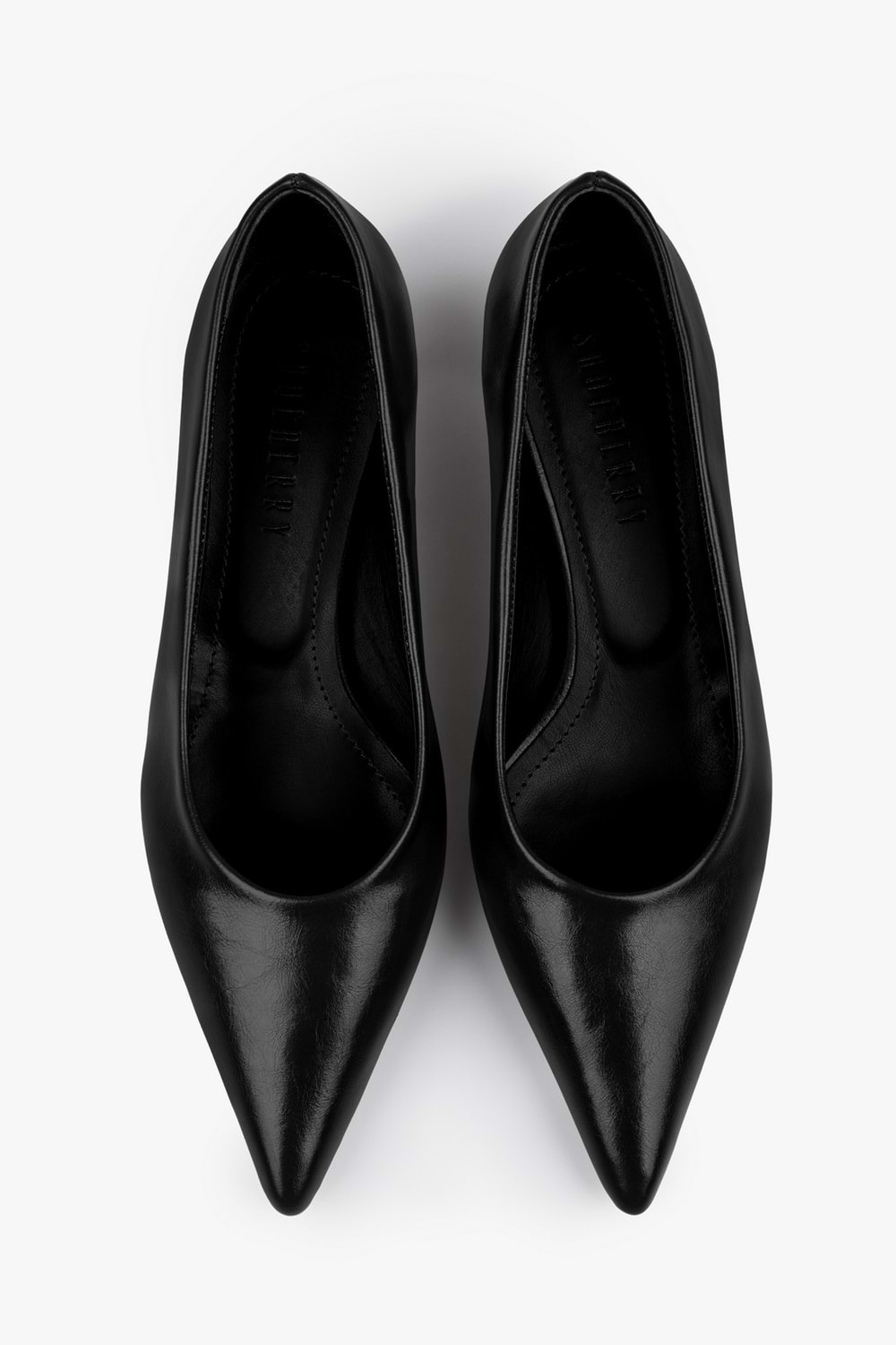 Kadın Caren Siyah Cilt Kısa Topuklu Stiletto