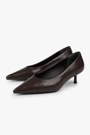 Kadın Caren Acı Kahve Cilt Kısa Topuklu Stiletto