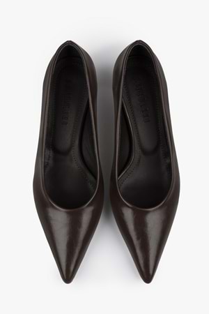 Kadın Caren Acı Kahve Cilt Kısa Topuklu Stiletto