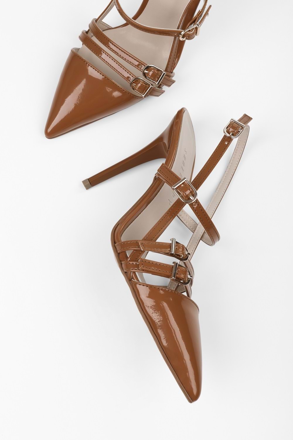 Kadın Jasmin Caramel Rugan Kemer Tokalı Stiletto