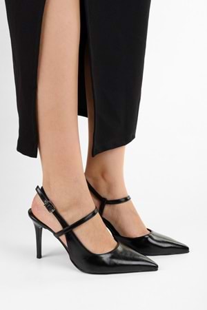 Kadın Harry Siyah Cilt Stiletto