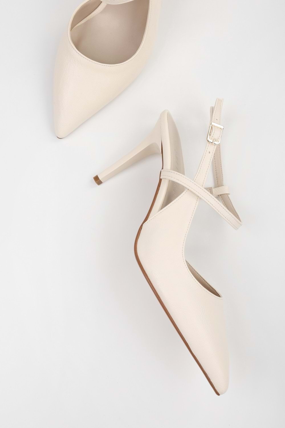 Kadın Harry Ekru Cilt Stiletto