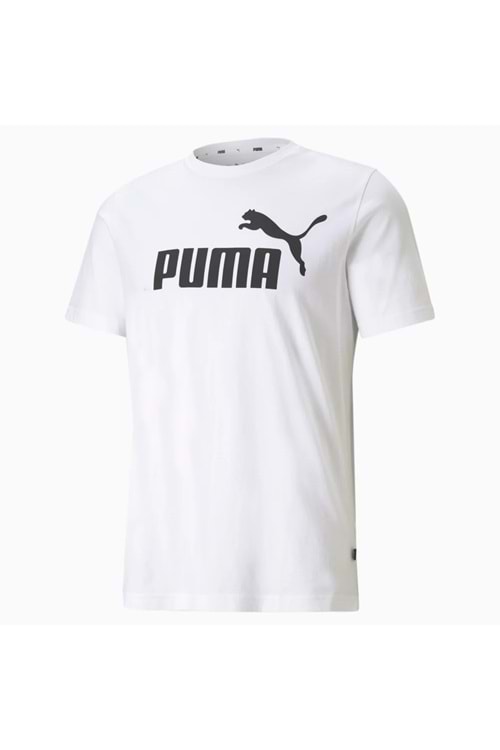 Puma ESS Logo Tee Erkek Beyaz Kısa Kollu Tshirt 58666602